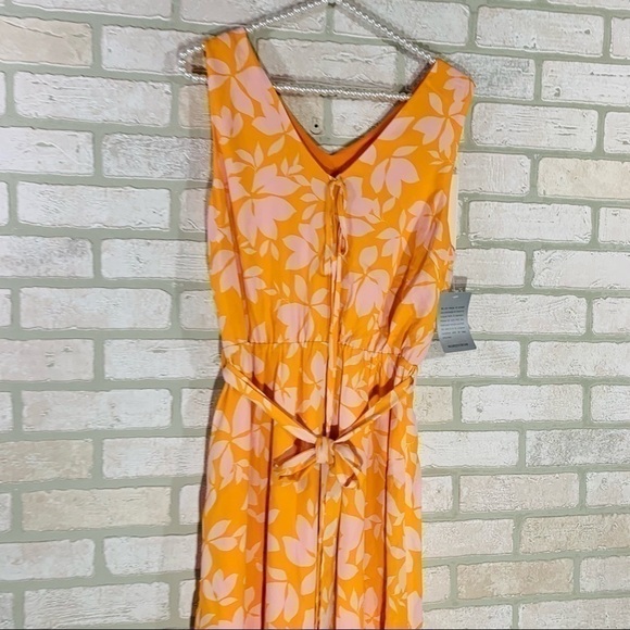 Collective Concepts NWT Tie Neck Floral Midi Dress Size S - Picture 4 of 10